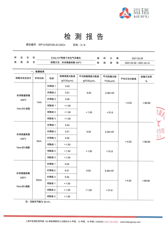 非洲豬瘟ASFV檢測(cè)報(bào)告