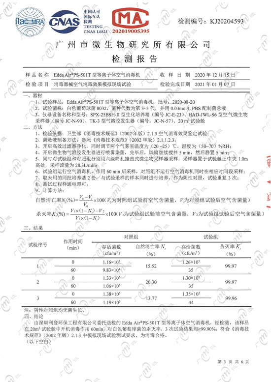 （臭氧濃度）檢測(cè)報(bào)告